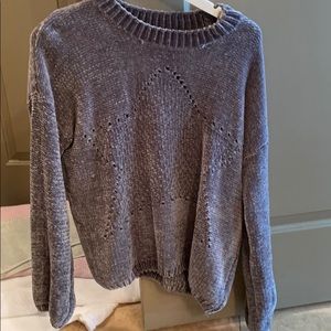 Grey velvet sweater